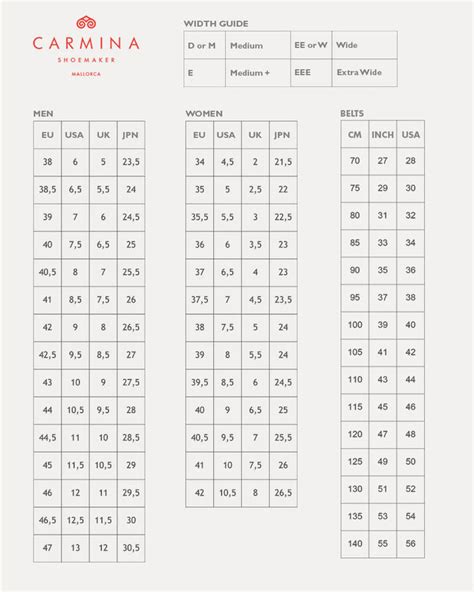 carmina sizing